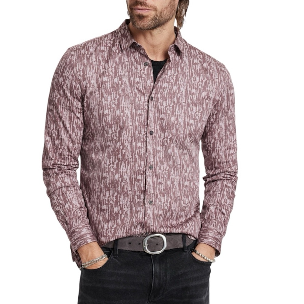 NWT John Varvatos   The Ross shirt lg button down in worn mauve  size XXL